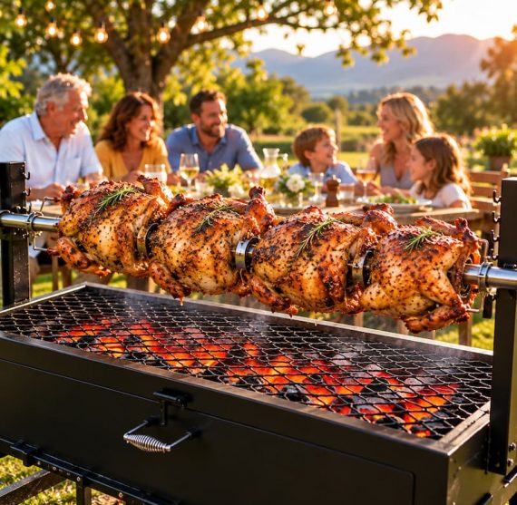 Golden-Hour Rotisserie Garden Feast